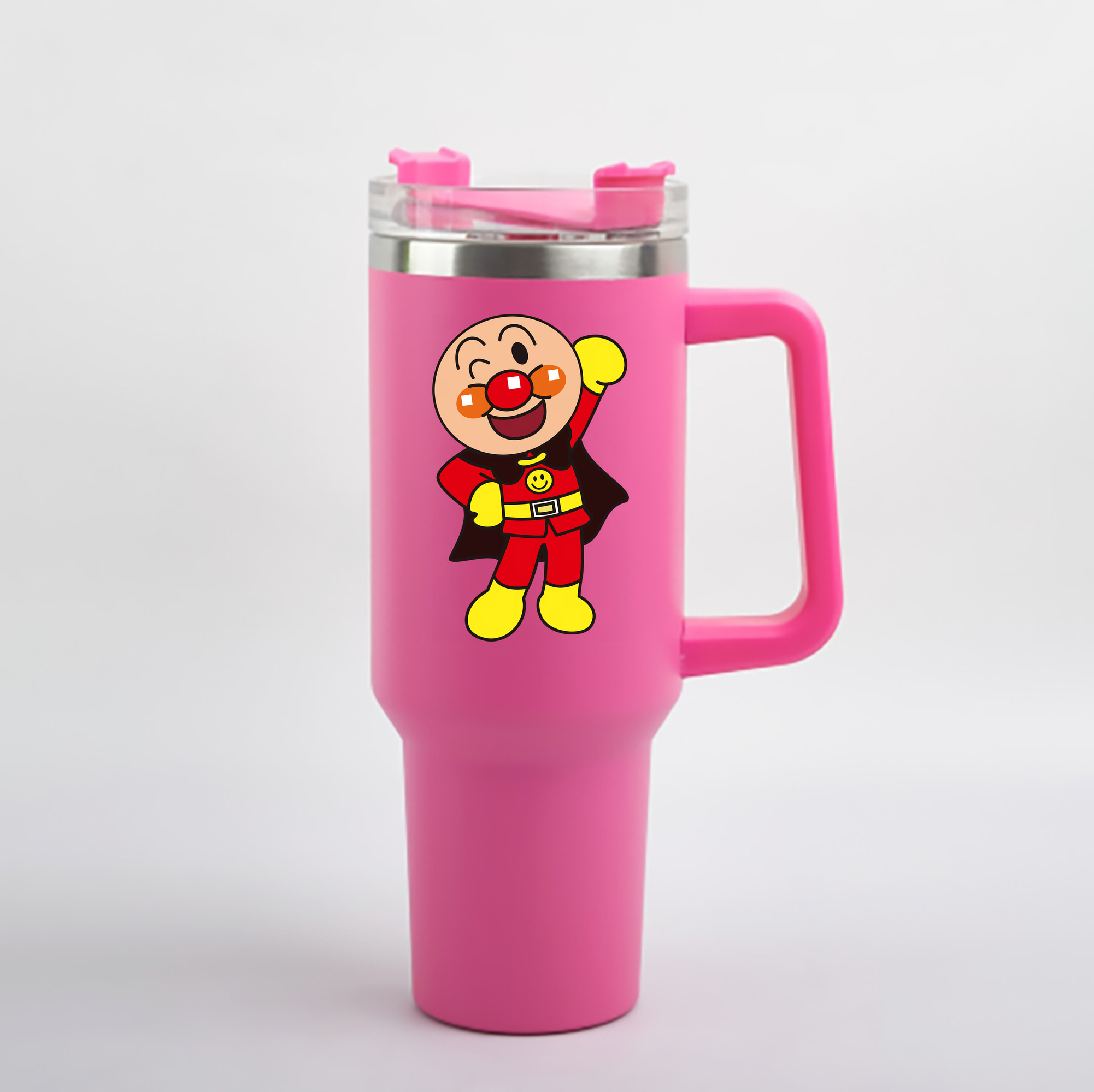 （画像用） アンパンマン Anpanman 1200mL車用タンブラー - クリスタルステッカー（プラスチックストロー付き）